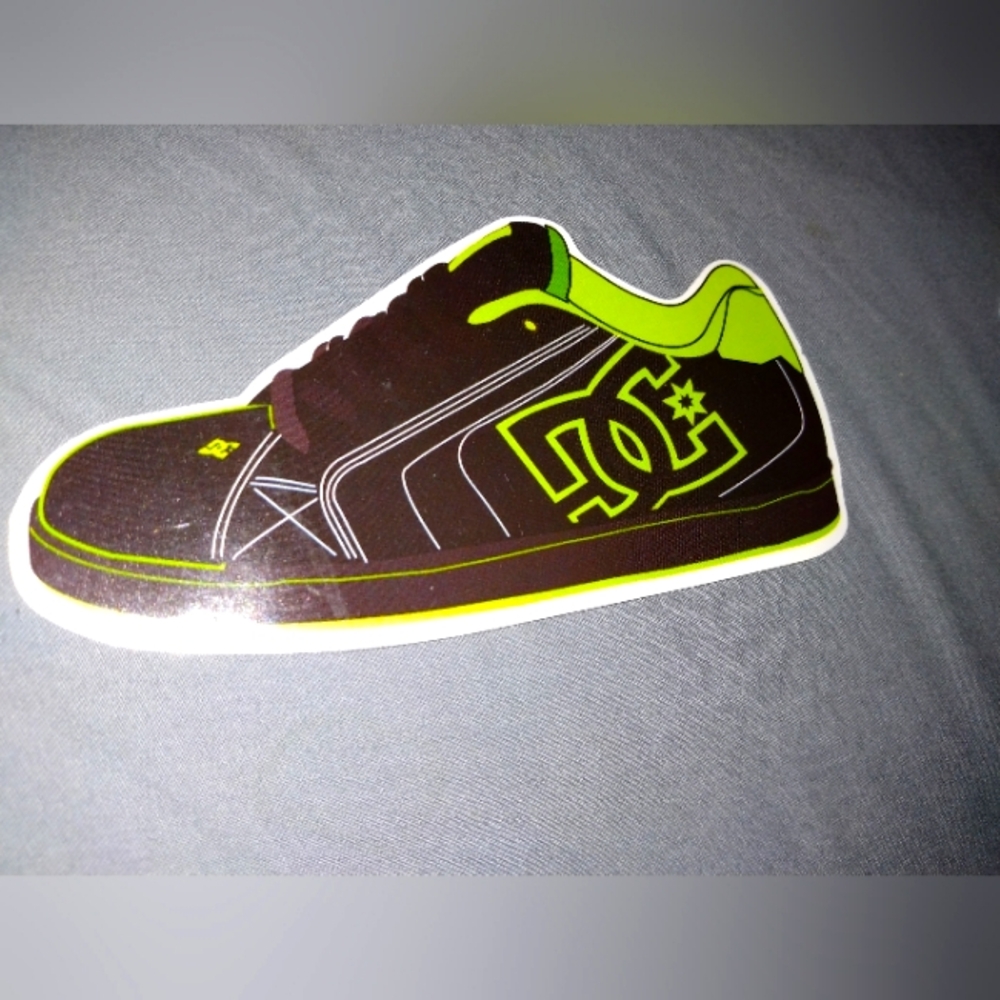 3/$15 - NEW! DC Black and Neon Green Sneaker Sticker 3-4"
